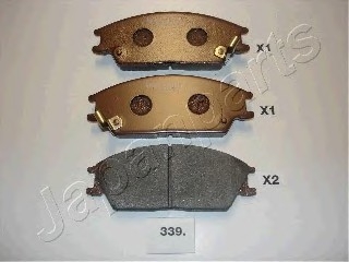 Комплект тормозных колодок, дисковый тормоз JAPANPARTS PA339AF