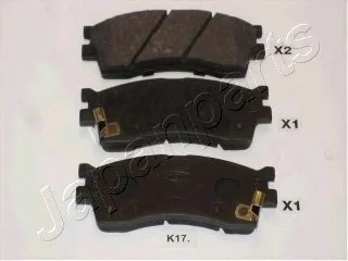 Комплект тормозных колодок, дисковый тормоз JAPANPARTS PAK17AF