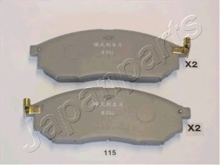 Комплект тормозных колодок, дисковый тормоз JAPANPARTS PA115AF