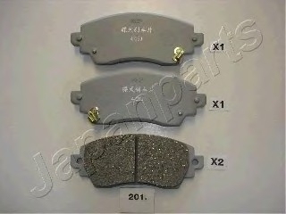 Комплект тормозных колодок, дисковый тормоз JAPANPARTS PA201AF
