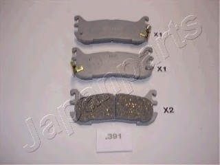 Комплект тормозных колодок, дисковый тормоз JAPANPARTS PP391AF