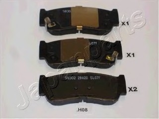 Комплект тормозных колодок, дисковый тормоз JAPANPARTS PPH08AF