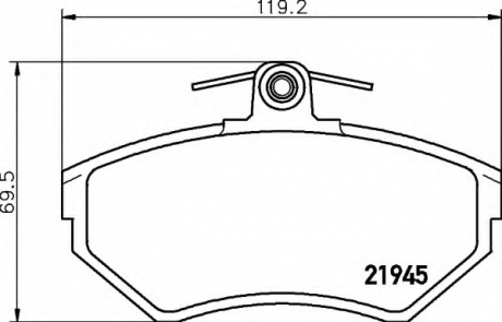 Комплект тормозных колодок, дисковый тормоз HELLA 8DB355018241