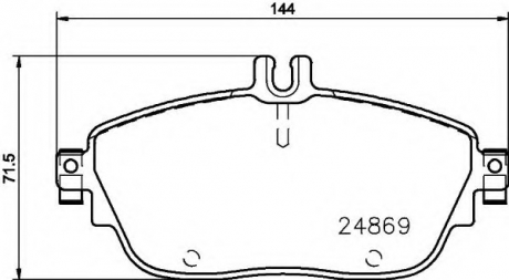 Комплект тормозных колодок, дисковый тормоз HELLA 8DB355019721