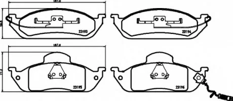 Комплект тормозных колодок, дисковый тормоз HELLA 8DB355008661