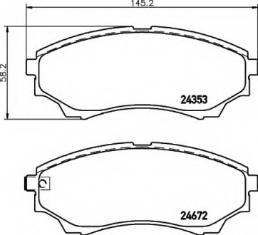 Комплект тормозных колодок, дисковый тормоз HELLA 8DB355012381