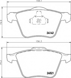 Комплект тормозных колодок, дисковый тормоз HELLA 8DB355013001