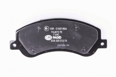 Комплект тормозных колодок, дисковый тормоз HELLA 8DB355012761 (фото 1)