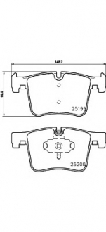 Комплект тормозных колодок, дисковый тормоз HELLA 8DB355015781 (фото 1)
