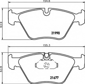 Комплект тормозных колодок, дисковый тормоз HELLA 8DB355010711