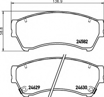 Комплект тормозных колодок, дисковый тормоз HELLA 8DB355013761