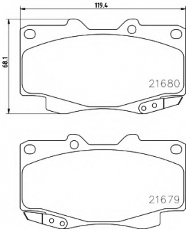 Комплект тормозных колодок, дисковый тормоз HELLA 8DB355013481