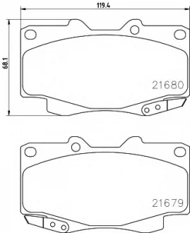 Комплект тормозных колодок, дисковый тормоз HELLA 8DB355013481