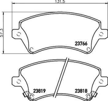 Гальмівні колодки пер. Corolla 01-07 1.4-2.0 HELLA 8DB355017241