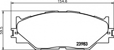 Комплект тормозных колодок, дисковый тормоз HELLA 8DB355012241 (фото 1)