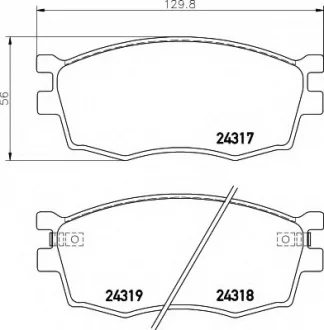 Комплект тормозных колодок, дисковый тормоз HELLA 8DB355006951