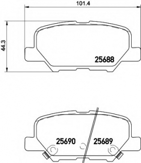 Комплект тормозных колодок, дисковый тормоз HELLA 8DB355020291