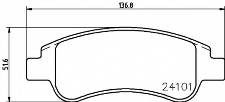 Комплект тормозных колодок, дисковый тормоз HELLA 8DB355011521 (фото 1)