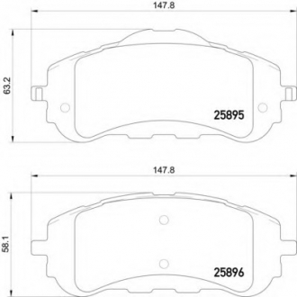 Комплект тормозных колодок, дисковый тормоз HELLA 8DB355021321