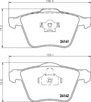 Комплект тормозных колодок, дисковый тормоз HELLA 8DB355011721