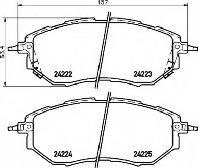 Комплект тормозных колодок, дисковый тормоз HELLA 8DB355012031