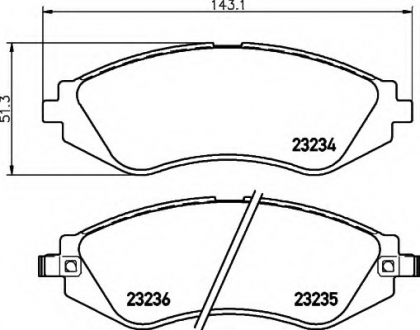 Комплект тормозных колодок, дисковый тормоз HELLA 8DB355017141