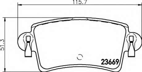 Комплект тормозных колодок, дисковый тормоз HELLA 8DB355009421 (фото 1)