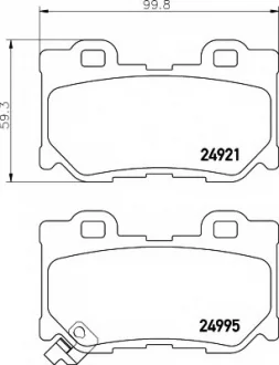 Тормозные колодки зад. FX30/37/50/G37/Q50/Q70/QX70 07- 2.0-5.0 HELLA 8DB355015421