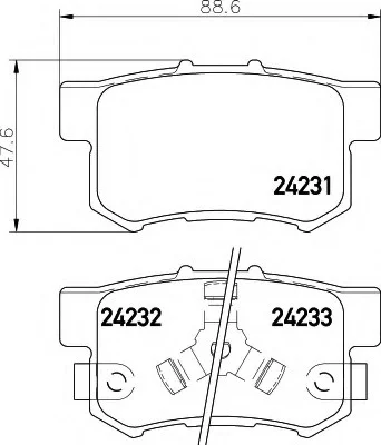 Комплект тормозных колодок, дисковый тормоз HELLA 8DB355012061 (фото 1)