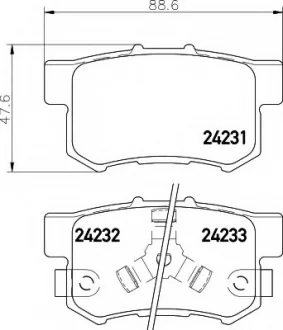 Комплект тормозных колодок, дисковый тормоз HELLA 8DB355012061