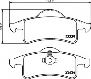 Комплект тормозных колодок, дисковый тормоз HELLA 8DB355009891 (фото 1)