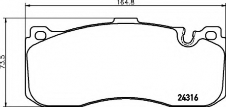 Комплект тормозных колодок, дисковый тормоз HELLA 8DB355014041 (фото 1)