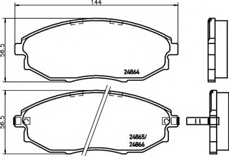 Комплект тормозных колодок, дисковый тормоз HELLA 8DB355014931