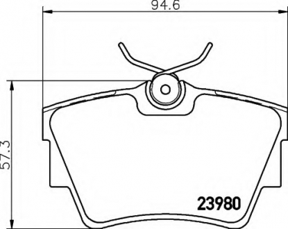 Комплект тормозных колодок, дисковый тормоз HELLA 8DB355010761 (фото 1)