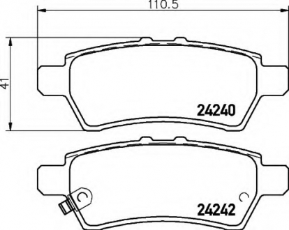 Комплект тормозных колодок, дисковый тормоз HELLA 8DB355012081 (фото 1)