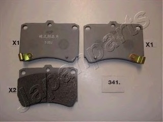 Комплект тормозных колодок, дисковый тормоз JAPANPARTS PA341AF