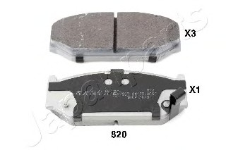 Комплект тормозных колодок, дисковый тормоз JAPANPARTS PA820AF