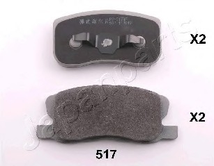 Комплект тормозных колодок, дисковый тормоз JAPANPARTS PA517AF (фото 1)