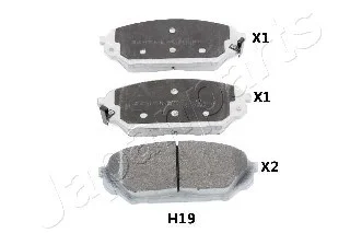 Комплект тормозных колодок, дисковый тормоз JAPANPARTS PAH19AF
