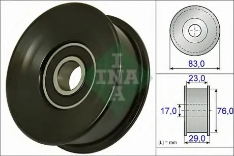 Ролик паразитний ременя генератора, 2.2-4.4 Defender, Discovery, Range Rover 02-13 INA 532073010