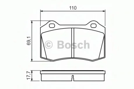 Комплект тормозных колодок, дисковый тормоз BOSCH 0986494486