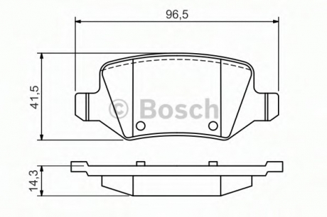 Комплект тормозных колодок, дисковый тормоз BOSCH 0986494569 (фото 1)
