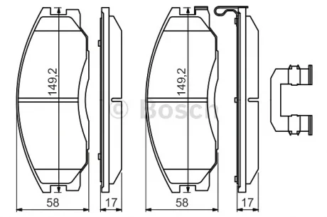 Комплект тормозных колодок, дисковый тормоз BOSCH 0986494650