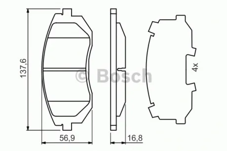 Тормозные колодки дисковые BOSCH 0986494653