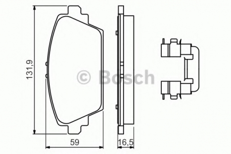 Комплект тормозных колодок, дисковый тормоз BOSCH 0986494629