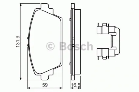 Комплект тормозных колодок переднего., HONDA ACCORD VI NISSAN ALMERA TINO, PRIMERA 1.6-2.3 10.98- BOSCH 0986494629