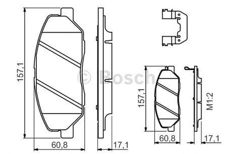 Комплект тормозных колодок, дисковый тормоз BOSCH 0986494631