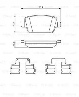 Комплект тормозных колодок, дисковый тормоз BOSCH 0986494639