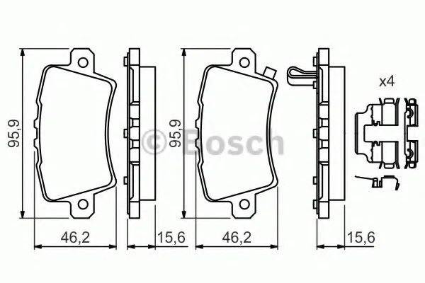 Тормозные колодки HONDA Civic "R "06-12 BOSCH 0986494642 (фото 1)