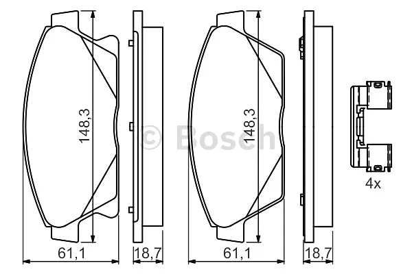 Комплект тормозных колодок переднего., CADILLAC ATS CHEVROLET CRUZE, ORLANDO, TRAX, VOLT OPEL AMPERA, ASTRA J, ASTRA J GTC, MOKKA / MOKKA X, ZAFIRA C VW PASSAT B2 1.3D-2.0D 05.86- BOSCH 0986494657 (фото 1)